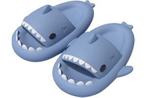 RXLLDOLY Shark Sliders, Cute Shark Slippers for Women Men Non-Slip Quick Dry Shower Sandals Open Toe Pillow Beach Slippers for Summer