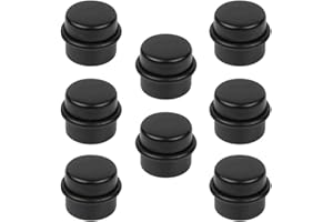 POMOLINE 8 Un. TOPE Puerta madera lacada negro 37x32MM con Adhesivo para suelo