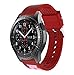 Produktbild Glowjoy Silikonband für Samsung Gear S3 Frontier,Weiches Silikon Ersatzband Sportarmband Verstellbarer Riemen Watch Strap Bands Ersatzarmband mit Edelstahlspange für Damen&Herren (Rot)