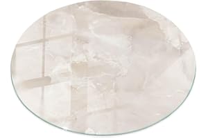 Wallfluent Plaque Décorative ⌀ 90 cm Plaque de Sécurité Durable Bords Polis Imperméable Surface Lisse Outils D'installation Nettoyage Facile Résistance aux Taches - Texture de marbre