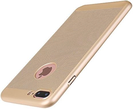Ausche iPhone 8 Plus Case iPhone 7 Plus Case Protective Cover Heat Dissipation Hollow Design Ultra-Thin Ultra-Light Anti-Fingerprint(5.5inch Gold)