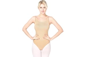 DANSHOW Camisole-Ballett-Trikot für Mädchen Tanzgymnastik-Trikot für Damen Nackte nahtlose Unterwäsche-Kostüme mit verstellbaren Trägern