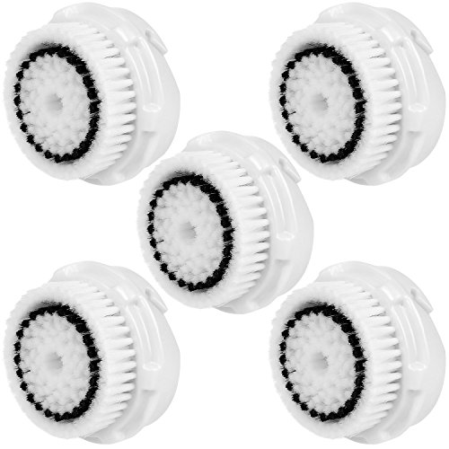 5x E-Cron® Brush Heads. Replacement for Clarisonic Sensitive Facial Cleansing. Compatible with Mia 1, 2, 3(Aria), SMART Profile, Alpha Fit, Plus, Sonic Radiance.