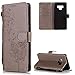 Produktbild Handyhülle für Samsung Galaxy Note 9 Tasche PU Leder Flip Case Brieftasche,Samsung Galaxy Note 9 Hülle,FNBK Geprägter Löwenzahn Blumen Holster Leder Flip Wallet Cover in Book Style Stand Case Card Slot Leder Tasche Case Karteneinschub TPU Innen Magnetverschluß Kratzfestes und Schmutzunempfindliches in Grau TPU Wallet Schutzhülle für Samsung Galaxy Note 9