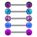 zungenpiercings schmerzen One Order Contains 5Pcs Tongue Barbell Rings with 5 Different Designs, Great Price, Economical Purchase!
