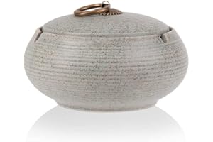 UTRY Keramikaschenbecher Mit Deckel-Winddichter Aschenbecher FüR Drinnen Und DraußEn, Vintageaschenbecher FüR Raucher, Dekorativer Tisch-Aschenbecher FüR BüRo Und Hotel. (Hellgrün)