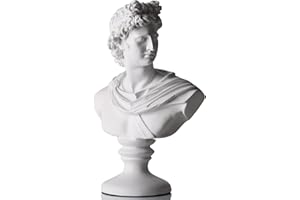‎XMGZQ XMGZQ David Statue,Apollo Büsten Statue,Griechische Mythologie David Kopf,Büste Statue,Marmorharz,weiß,30 cm,Michelangelo Home Dekoration,Skizze Praxis Geschenk,Schmuck Schmuckhalter,David Büste