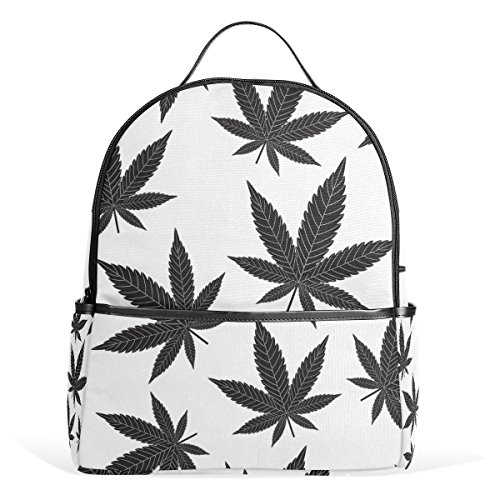 Preisvergleich Produktbild ALAZA Marihuana-Blatt von Cannabis-Rucksack für Schule Bookbag