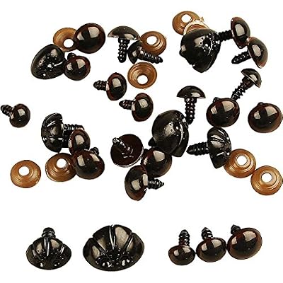 Creativ Company Yeux et nez d'ours en peluche, d: 10-15 mm, dim. 15-25 mm, 130assortis
