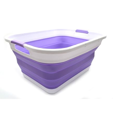 Panier à Linge Pliable 25L Hobby Life Magic - Compact, Léger, Poignées Antidérapantes, Gris/blanc