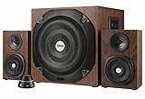 Trust Vigor 2.1 Holz Bluetooth Lautsprecherset (mit Subwoofer, 100 Watt) braun