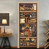★ Papel mural autoadhesivo para la puerta, elemento de bricolaje para decoración del hogar. El mural de la puerta solo es adecuado para medios lisos, como vidrio, metal, paredes libres de polvo, etc.