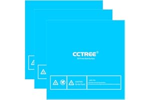 CCTREE Lot de 3 plaques de lit chauffant pour imprimante 3D Creality CR-10S, Anet E10, E12 Avec autocollant 3M 310 mm x 310 mm Bleu