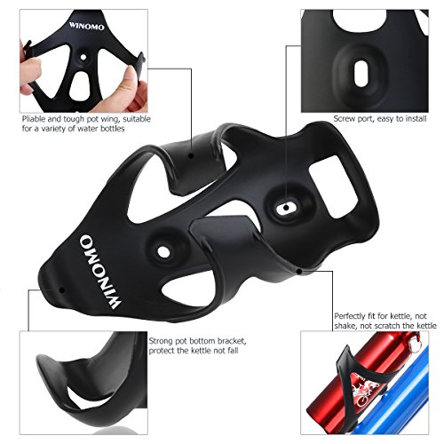 WINOMO Fahrradflaschenhalter Fahrrad Trinkflasche Halterung Universal Nylon Fibre schwarz - 3