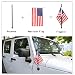 Produktbild Schwarz Aluminium/Multifunktional Antenne Ersatz + USA American Flag und Fahnenstange Halterung für 2007–2017 Wrangler JK