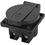Eastbuy Presa di Corrente del generatore - Presa Industriale Impermeabile in Stile Tedesco per generatore 250V 16A (Nero)