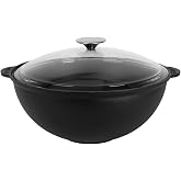 Lava Casting Round Glass Lid Boiler/Window. Cast Iron Solid Handle Diameter(&Oslash;)28 cm.