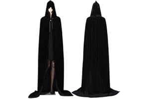 Jrancc Halloween umhang Umhang mit Kapuze Schwarzes 170cm XL Tuch Kapuzenumhang Für Erwachsenes Kind Unisex Cosplay