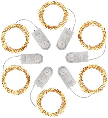 Led String Lights Starry String Lights Battery Operated , 10 LED 1M 6 Pack Micro Starry Lights Copper Wire, Decorative DIY Wedding Valentine's Day Centerpiece Christmas Lighting