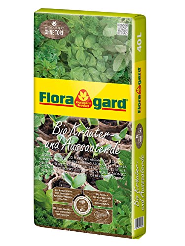 Floragard Bio Kräuter- und Aussaaterde ohne Torf 40 L, Kräutererde, torffrei