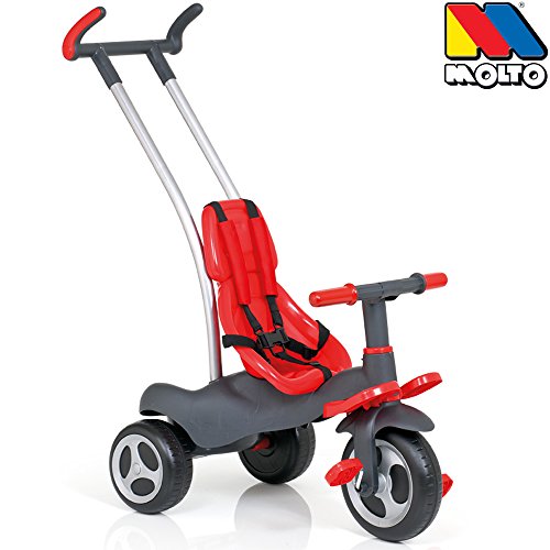 Preisvergleich Produktbild 5 in1 Dreirad, Schiebestange, Freilauf, Gurt, Lenkblockierung: Kinder Gurt Doppel Schubstange Kinderfahrzeug Mitwachsend Trike