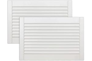 ben+camilla.com 2-er Pack/Zwei Stück Lamellentüren 395 x 594 x 21 mm weiß seidenmatt mit offenen Lamellen Kiefernholz für Regale, Schränke, Möbel - EINBAUFERTIG grundiert & lackiert