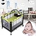 Bable Baby Bed Travel Cot Baby Playpen Play Yard with Play Mat and Hanging Toys (100X70x76cm)