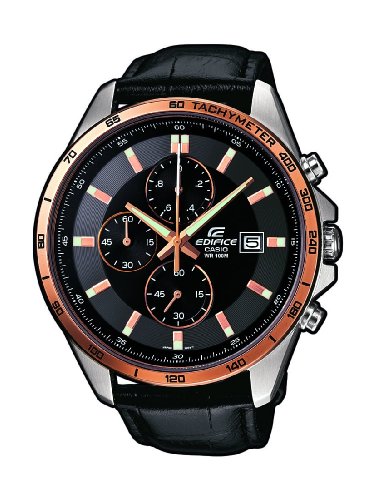 Casio Edifice Analog Quarz Chrono Herren Uhr Schwarz Ros EFR-512L-1AVEF Casio Edifice Analog Quarz Chrono Herren Uhr Schwarz Ros EFR-512L-1AVEF