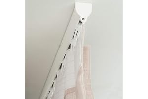 GLOBALCORPORATION Binario tenda soffitto alluminio scorrevole Bastone tenda in Bianco profilo con kit completo acciaio riloga zineffa scorritenda decorativi guida arricciata (Bianco 170 cm)