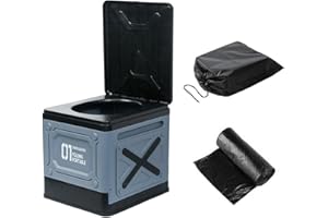 Ynzeyx Toilette Portable Camping, WC Toilette Voiture Pliables avec Sac Poubelle, Mobiles Toilettes pour Piscine fête, Camping, Pique-Nique