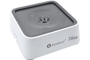 LumoLeaf Gamelle à eau pour chien de 1.984.5 g, grande capacité de 2 litres, bol d'eau de voyage pour chiens, chats et animaux de compagnie.