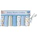 Baby Boys' & Girls' Super Soft Patterned Bath Time Wash Cloths (7 Pack) (Blue)