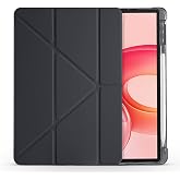 Aksesuarcim Honor Pad 10 ile Uyumlu Kılıf Silikon Yumuşak Kalem B&ouml;lmeli Esnek 4 Farklı Stand Olabilen Tablet Kılıfı Siyah
