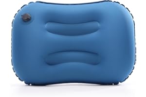 HOUDIAN Inflatable Camping Pillows, Travel Pillow for Neck, Ultralight Beach Pillow, Blow Up Pillows Compact, Inflatable Neck Cushion Air Pillow for Travel, Camping, Hiking, Beach, Sleeping (blue)