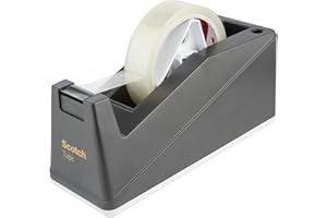 Scotch Dispensador para Cinta Adhesiva - Modelo C10 Negro para Cinta de hasta 25mm x 66m - Uso Profesional, Dispensador rellenable para el Hogar y la Oficina