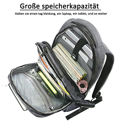 Norsens Notebook Laptop Rucksack 15,6 Zoll Gepolstert Wasserdichter Business Rucksack Damen Schwarz - 2