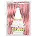 Produktbild NECOHOME Küche Gardine im Landhausstil 2er Set Tunnelzug Karo Raffrollo Vorhang mit Raffhalter, 2 Vorhänge + 2 Raffhalter (rot weiß, 80x140cm)