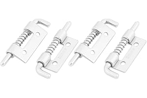 UXCELL sourcingmap 4pcs Loquet A Ressort Targette A Ressort Verrou de Porte Serrure Pour Meuble Portail Garage acier inox 304 ton argent 2pouces Long