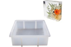 OTAIVE Large Silicone Molds for Resin Resin Mould 3D Epoxy Resin Molds Square Silicone Mould Epoxy Resin Cube Moulds Candles Holder Resin Moulds Resin Coaster Moulds Silicone for DIY(White)