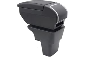 KAERGK Boîte d'accoudoir pour Kia Rio 2018, 2019, 2020, 2021, 2022 - Console centrale avec porte-gobelet - Accessoires d'accoudoir double couche - Noir