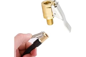 Gunwon 1Pcs Brass Tyre Valve Air Pump Clip,Air Chuck Tire Inflator Compressor Pump Connect Locking Tire Inflator Air Chuck Adapter,Car Universal Tyre Tire Inflator Valve Connector for Car Truck 8mm