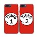 Produktbild iPhone7 PLUS Hülle,TTOTT 2X BFF Hülle nette rote Thing 1 2 Design Liebhaber Paar Beste Freunde ultra dünne weiche Silikon Stoßfeld harte rückseitige Abdeckung Fall für iPhone7 Plus 5.5''Zoll