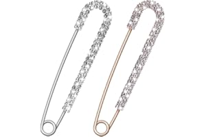 CPJJ 2 Pezzi Spille Gioiello Per Vestiti Spilla Donna Maglione Spillone Per Sscialle Clip Spilla Gioiello Da Balia In Cristallo Finto Spille Vintage Zaino Natalizie Pins