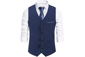 SLIKTAA Hommes Gilet Col V Slim Fit Tweed Gilet sans Manches Vintage Business Formel Mariage Business Waistcoat Style Classique
