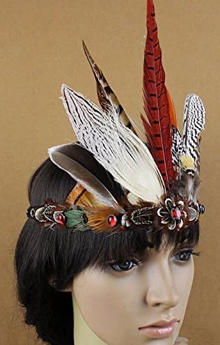 Indian Native Wild Bird Feather Carnival Headband