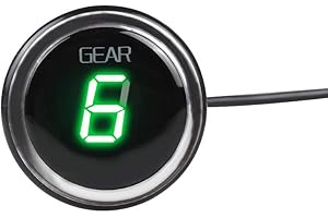 KYN Dla Kawasaki Versys 650 2012 do 2017 KLE650 KLZ1000 Versys 650 1000 wskaźnik przekładni motocyklowej 1-6-poziomowy licznik biegów Plug and Play (zielony, okrągły)