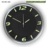 Galaxy Premium Series 25 Cm Classic Wall Clock Gray-black Color Grey - Black with Phosphor Feature