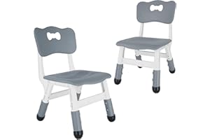 FUNLIO réglable Chaise Enfant (2 pièces), Chaise Bebe réglable en Hauteur à 3 Niveaux pour Les Enfants de 3 à 8 Ans, pour Les salles de Classe, Les garderies et la Maison, approuvée CPC et CE - Gris