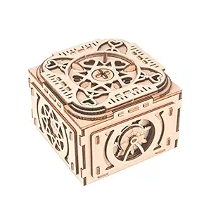 3D Wooden Puzzle Music Box with Hidden Compartments Jewelry Box Mechanical Model Kits DIY Assembly Toy Crafts Birthdays Christmas Educational Tool for Adults Teens Students to Build