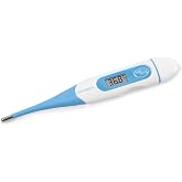 SOLMIRA Digital Turquoise Thermometer, High Accuracy, Waterproof, Armpit, Rectal or Oral Measurement, Suitable for Babies, Ch